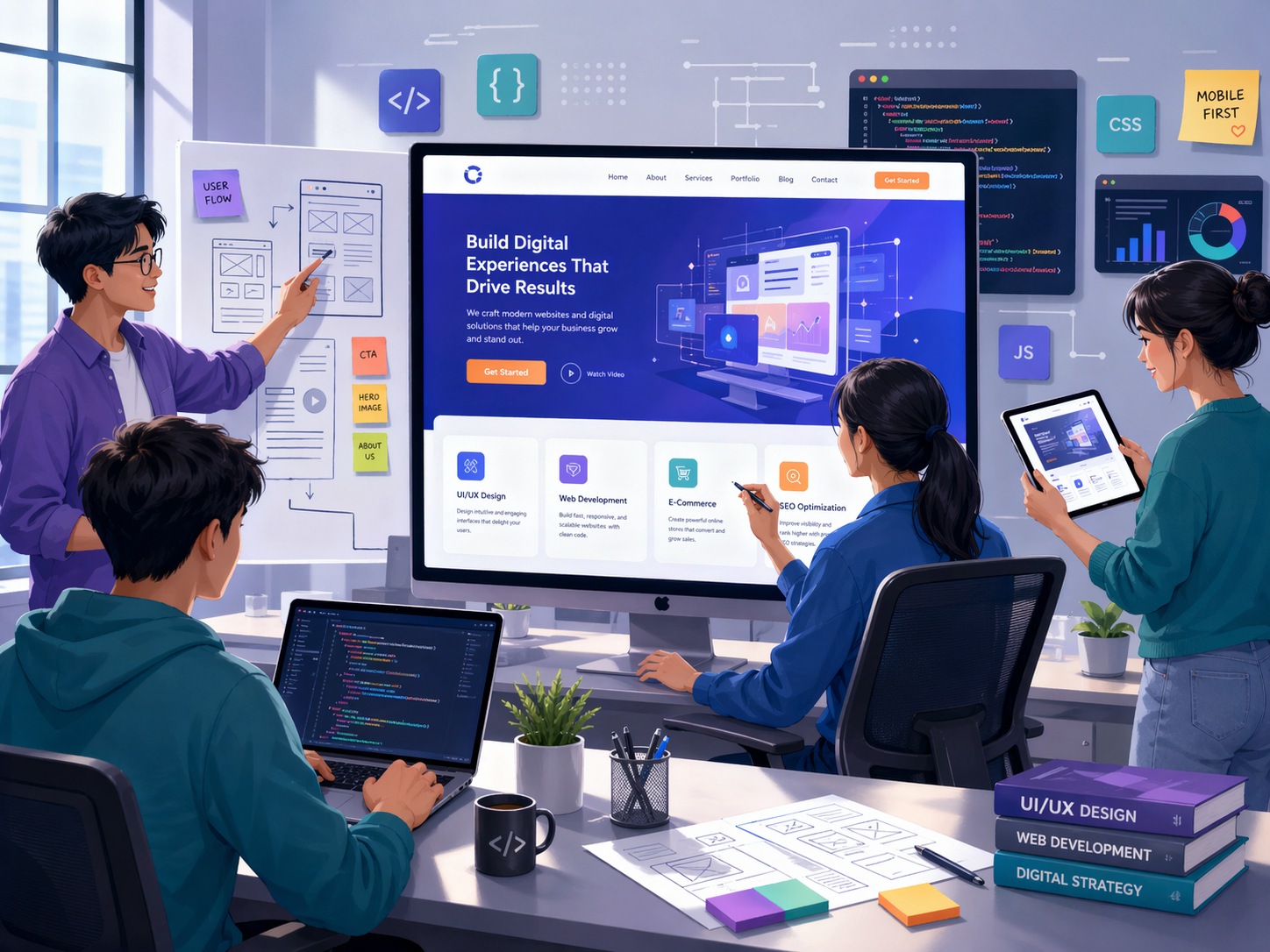 Ilustrasi konten artikel: Jasa Pembuatan Website Bandung: Solusi Website Profesional untuk Bisnis Anda